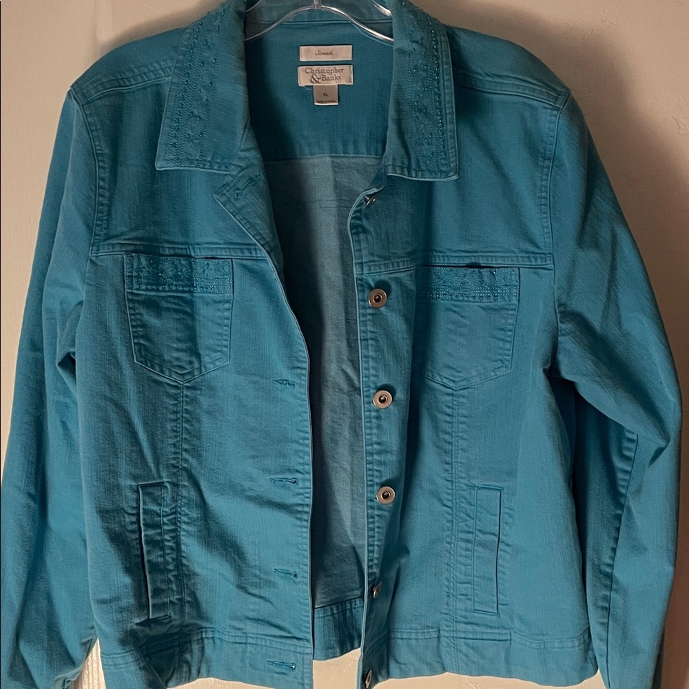 Christopher & Banks Blue Jean Jacket